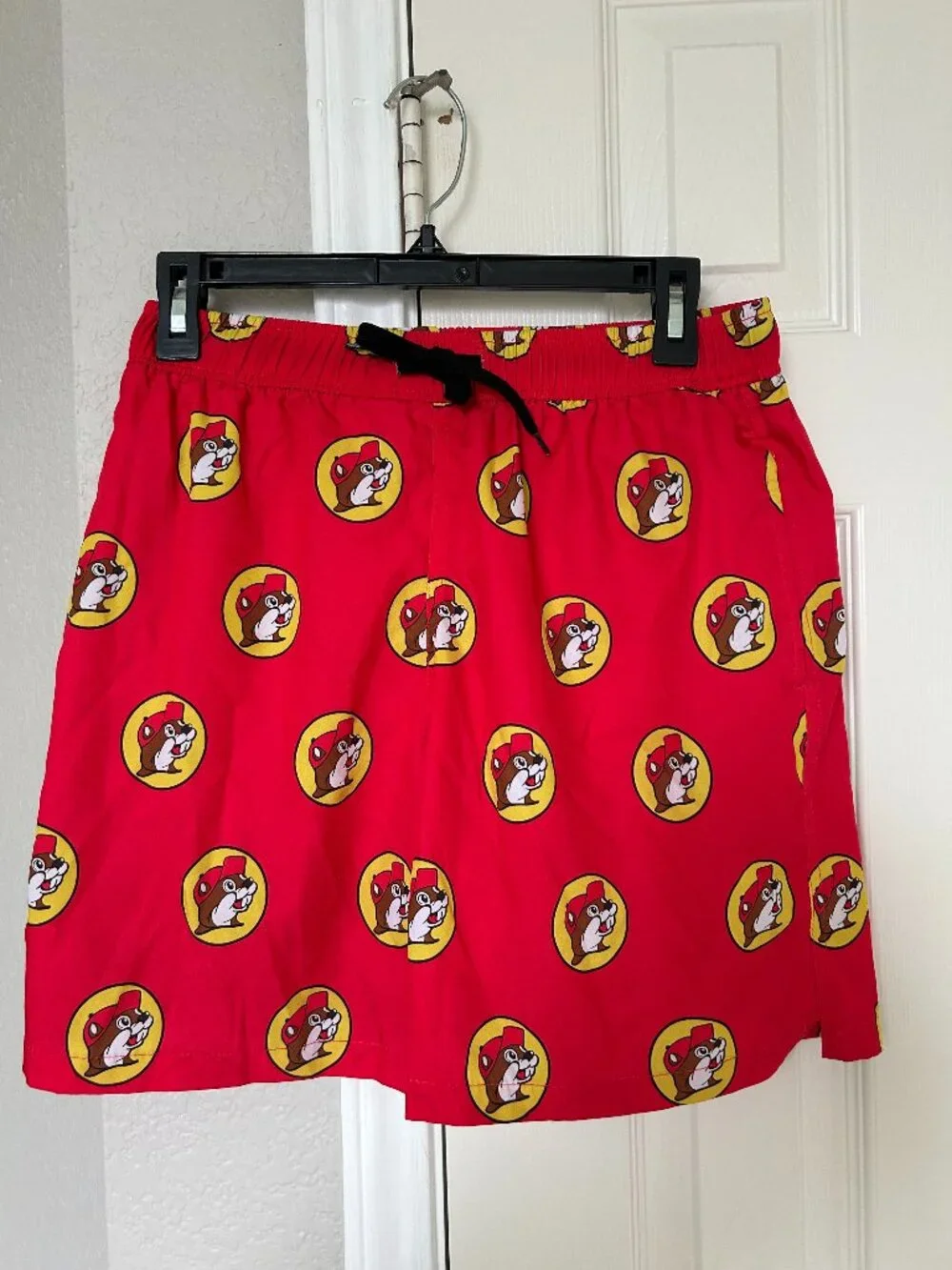 Buc-ee's (Beaver) Logo Men's Swim Trunk - Red - Size Medium